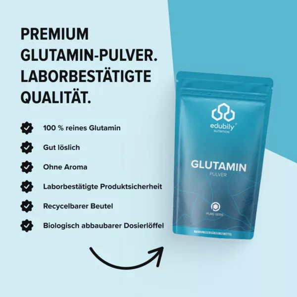 PURE Glutamin Pulver | Edubily 1