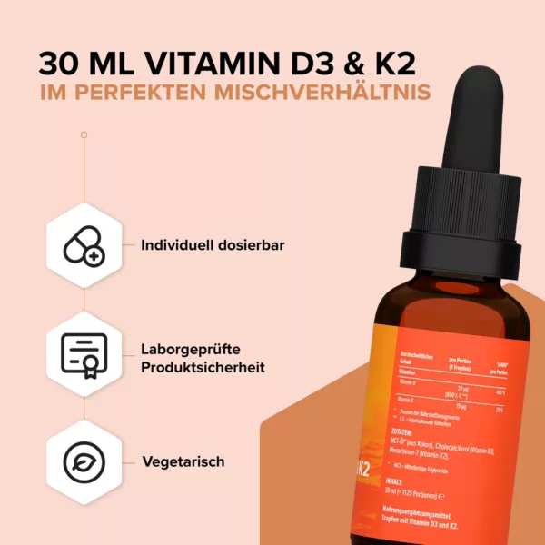 Vitamin D3 & K2 Tropfen | Edubily 1