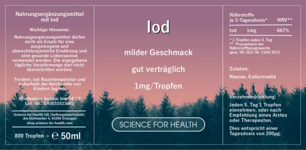 Iod 1mg/Tropfen | Science for Health 1