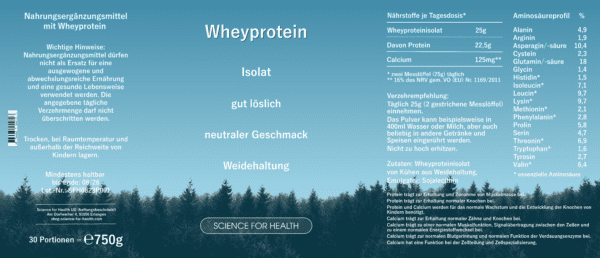 Protein – Whey-Isolat | Science for Health