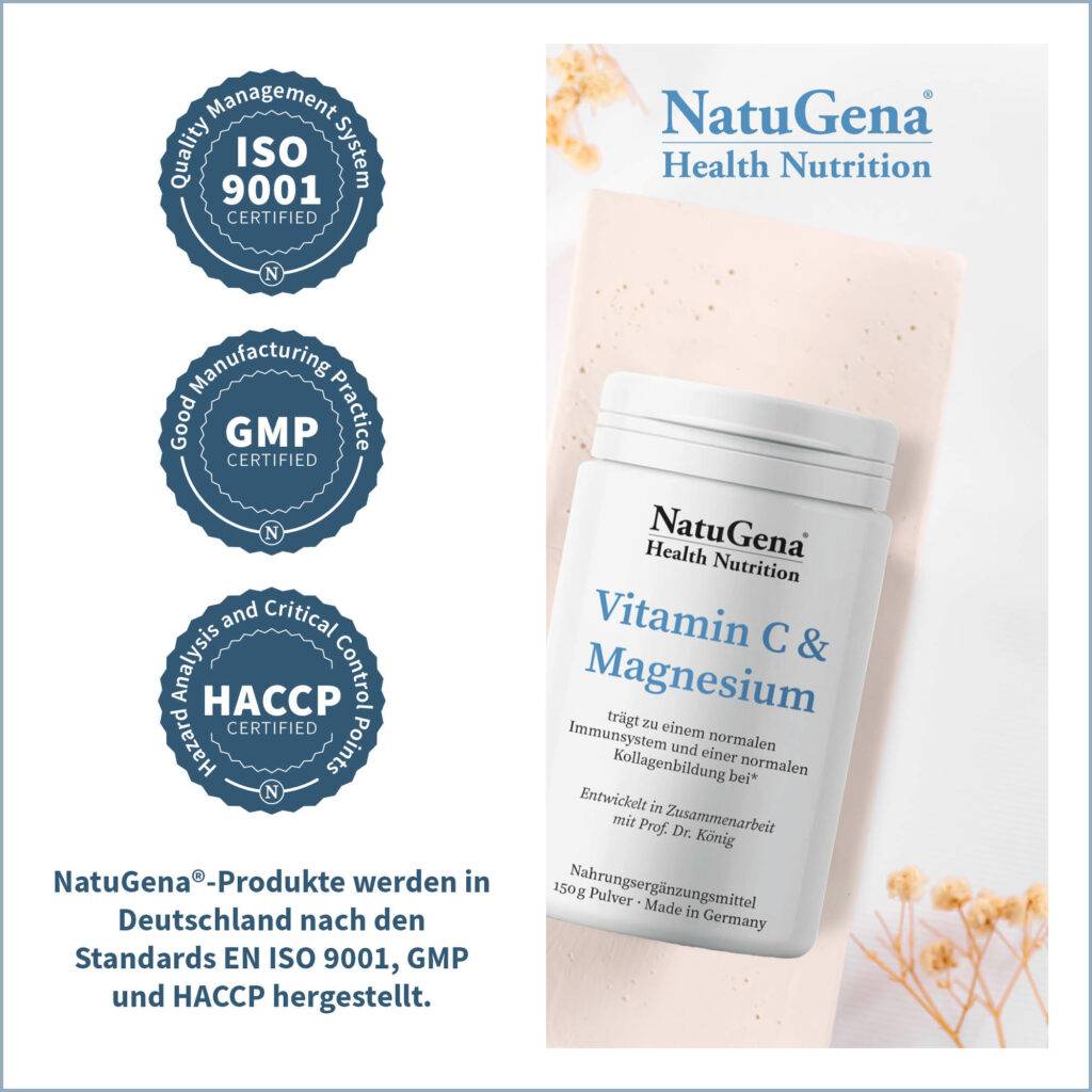 Vitamin C Magnesium NatuGena Zertifizierung
