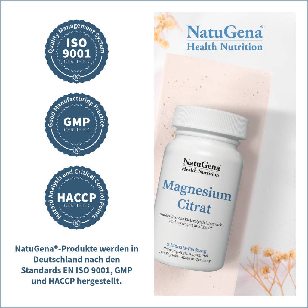 Magnesium Citrat NatuGena Zertifizierung