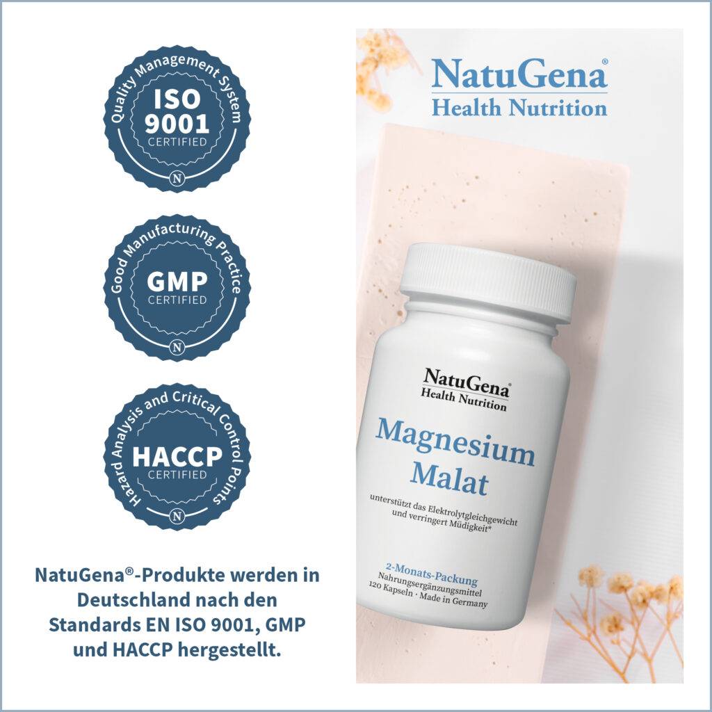 Magnesium Malat NatuGena Zertifizierung
