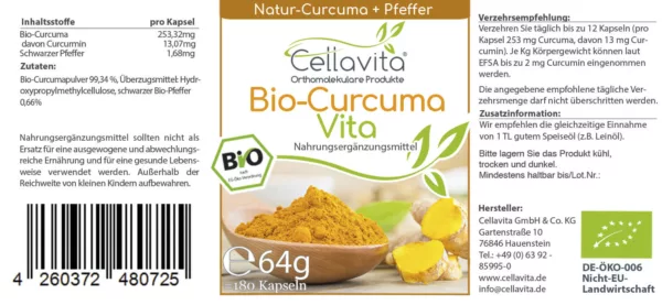 Bio-Curcuma Kapseln | Cellavita 1