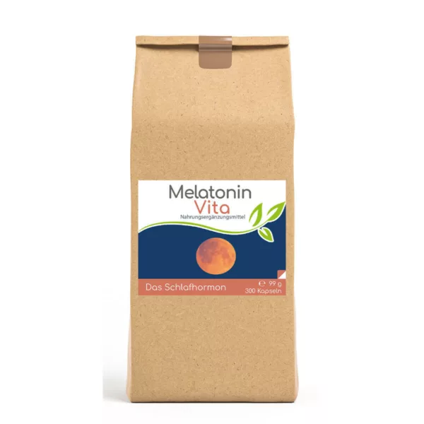 Melatonin Vita mit Ashwagandha & Ling Zhi 300 Kapseln Vorratsbeutel Cellavita