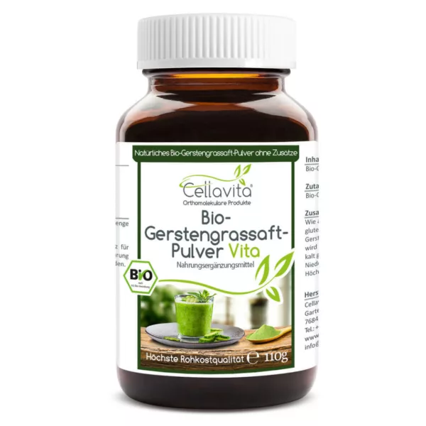 Bio Gerstengrassaft-Pulver Vita 110g Pulver im Glas Cellavita