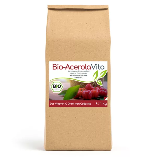 Bio Acerola Vita (Der Vitamin-C-Drink) 1000g Pulver Vorratsbeutel Cellavita