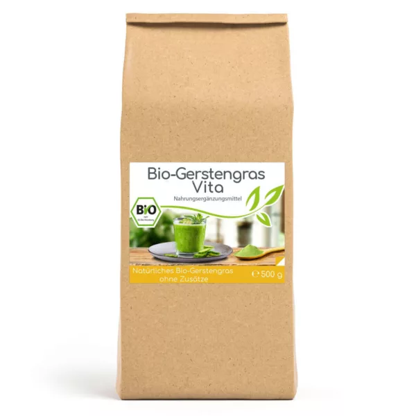 Bio Gerstengras Vita - 500g Pulver im Vorratsbeutel Cellavita