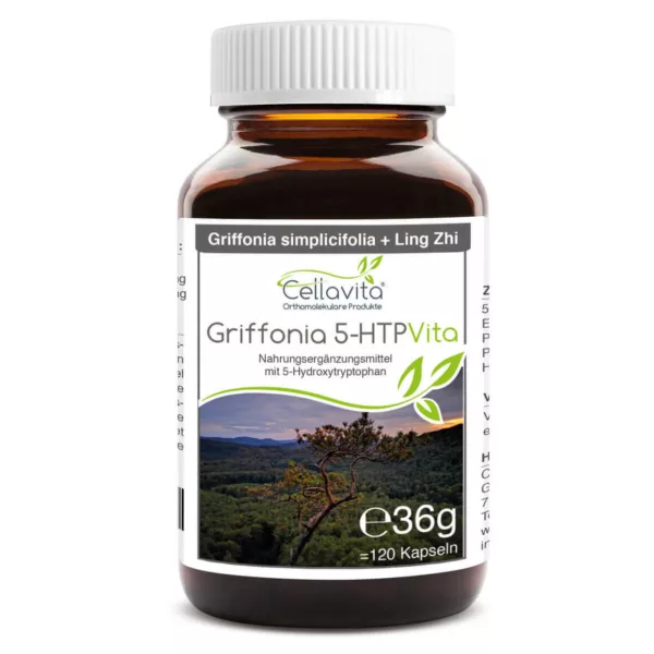 Griffonia 5-HTP (4-Monatsvorrat) 120 Kapseln im Glas Cellavita