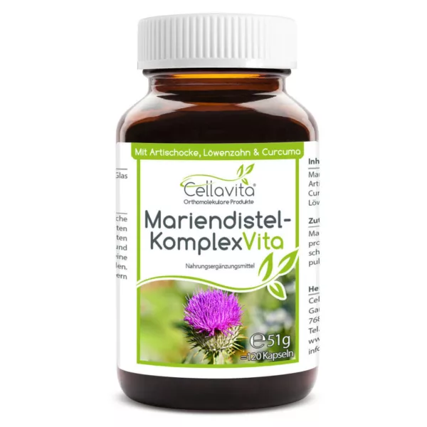 Mariendistel Komplex Vita 120 Kapseln im Glas Cellavita